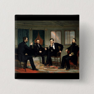 Bóton Quadrado 5.08cm Os pacificadores com Abraham Lincoln