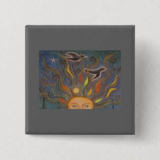 Bóton Quadrado 5.08cm Os pensamentos novos tomam o vôo