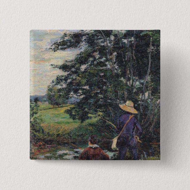 Bóton Quadrado 5.08cm Os pescadores, c.1885 (Frente)