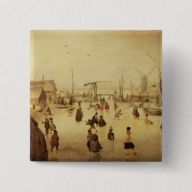 Bóton Quadrado 5.08cm Os prazeres do inverno (Frente)