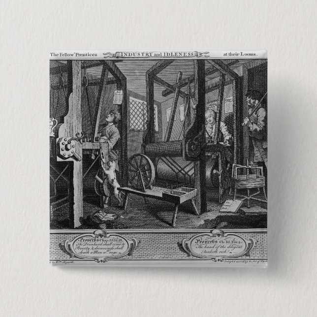 Bóton Quadrado 5.08cm 'Os Prentices companheiros em seus teares (Frente)