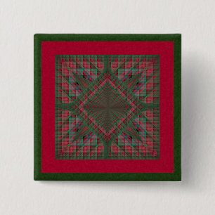 Bóton Quadrado 5.08cm Os quadrados de Serpinski estofaram o Fractal do