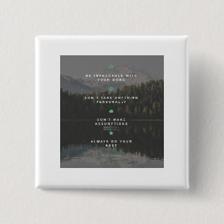 Bóton Quadrado 5.08cm Os quatro acordos