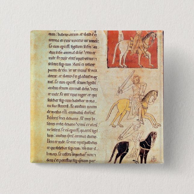 Bóton Quadrado 5.08cm Os quatro cavaleiro do apocalipse (Frente)