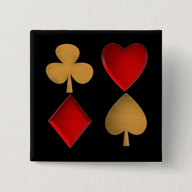 Bóton Quadrado 5.08cm Os quatro naipes (Frente)