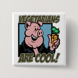 Bóton Quadrado 5.08cm Os vegetarianos são legal