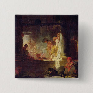 Bóton Quadrado 5.08cm Os Washerwomen, c.1759