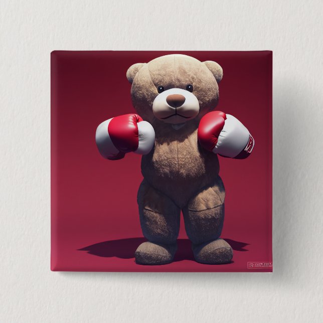 Bóton Quadrado 5.08cm Osito boxeador (Frente)