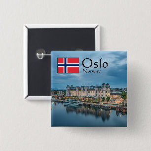 Bóton Quadrado 5.08cm Oslo Noruega