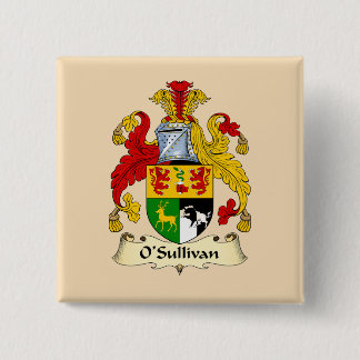 Bóton Quadrado 5.08cm O'Sullivan Family Coat of Arms Button 