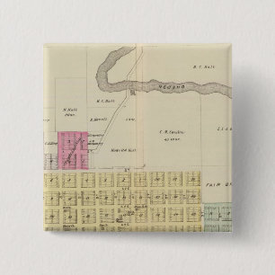 Bóton Quadrado 5.08cm Oswego, Neosho Falls, Havens e Butler, Kansas