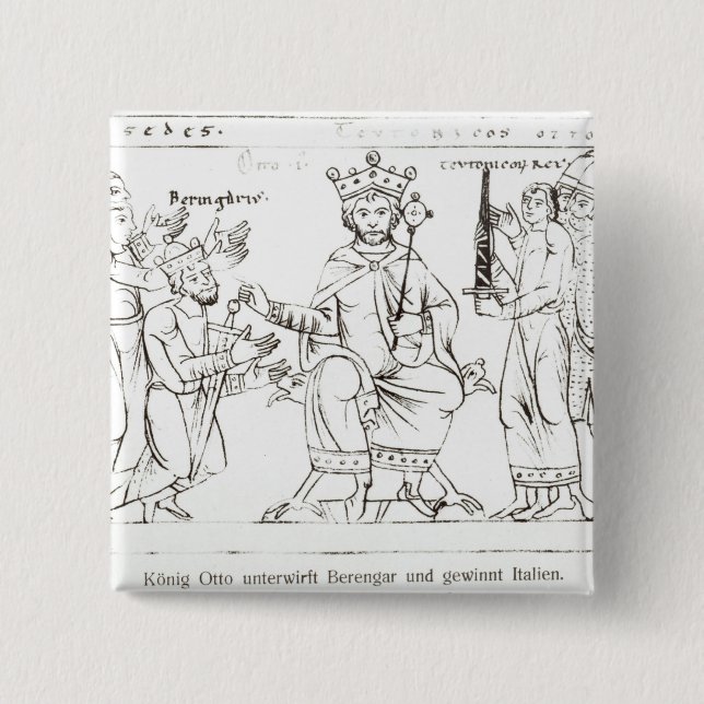 Bóton Quadrado 5.08cm Otto mim que submeto-me a Berenger II (Frente)