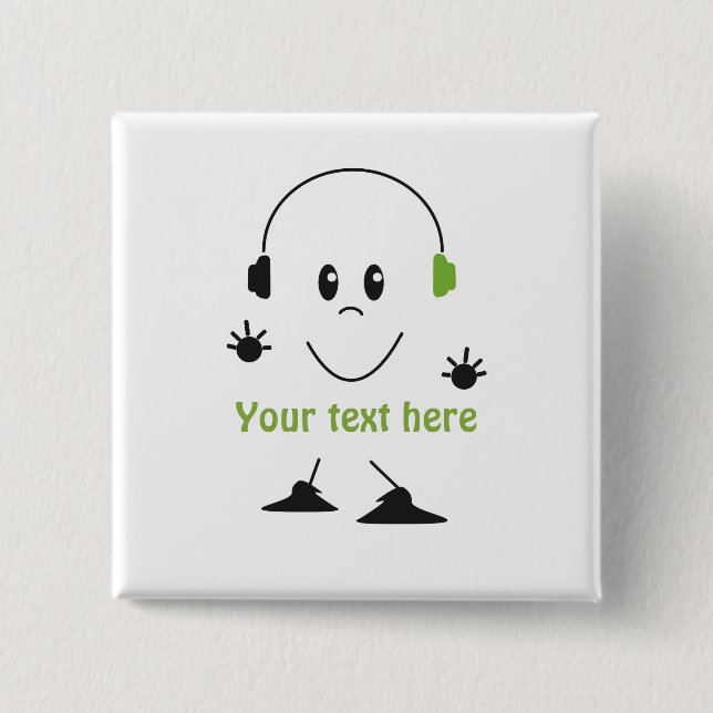 Bóton Quadrado 5.08cm Ouça o botão de música (Frente)