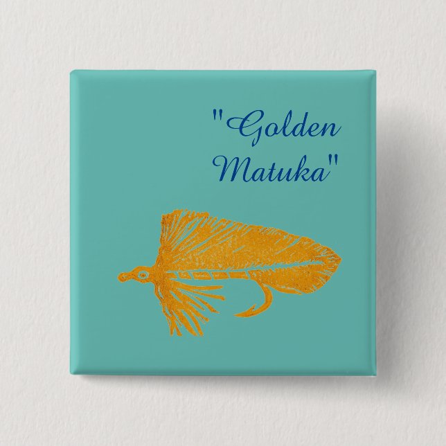 Bóton Quadrado 5.08cm Ouro Matuka para pesca com mosca, pesca com mosca (Frente)