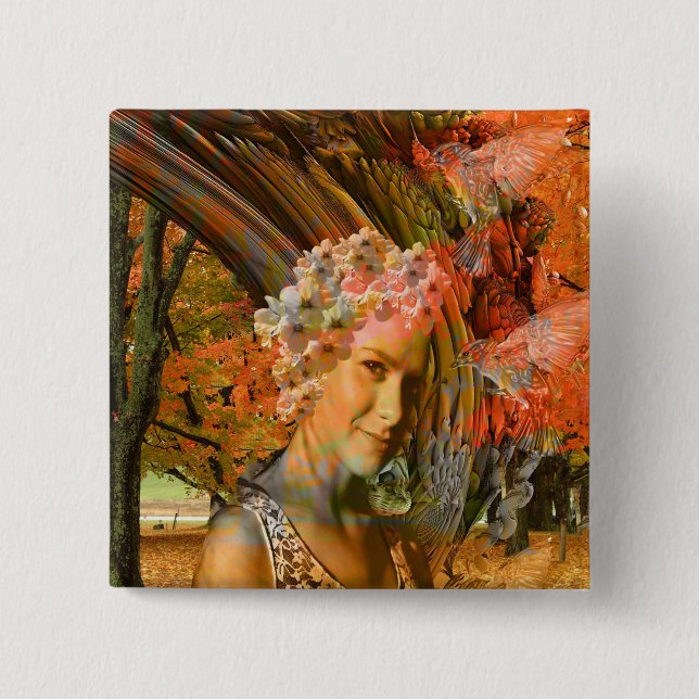 Bóton Quadrado 5.08cm Outono (Frente)