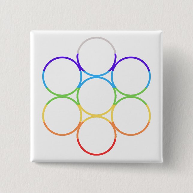 Bóton Quadrado 5.08cm Ovo de Life Chakra (Frente)