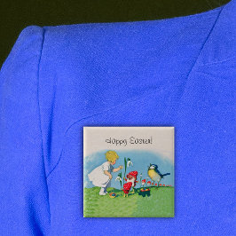 Bóton Quadrado 5.08cm Ovos do Felz pascoa Vintage