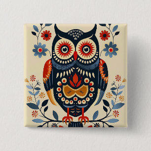 Bóton Quadrado 5.08cm Owl Poster