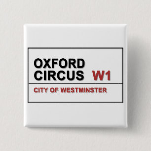 Bóton Quadrado 5.08cm Oxford Circus Lodon Inglaterra