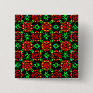 Bóton Quadrado 5.08cm Padrão Abstrato Floral Moderno Boho Elegante #504