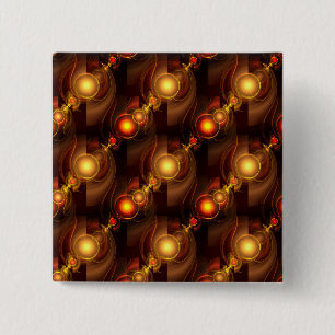 Bóton Quadrado 5.08cm Padrão de Arte Abstrata Boho Moderno Elegante Dour