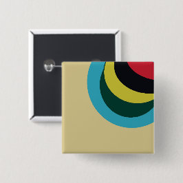 Bóton Quadrado 5.08cm Padrão de curvas coloridas