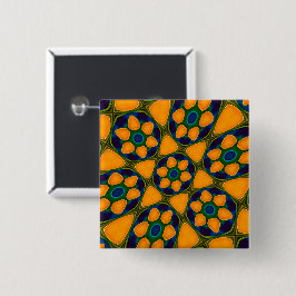 Bóton Quadrado 5.08cm Padrão de Flores de Abstrato exclusivo