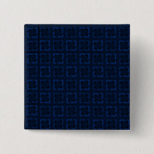 Bóton Quadrado 5.08cm Padrão de moda de abstrato simétrico azul marinho