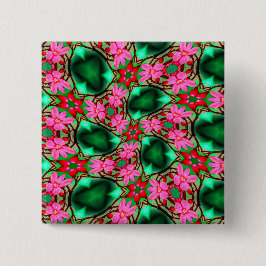 Bóton Quadrado 5.08cm Padrão de Rosa do deserto bonito