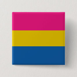 Bóton Quadrado 5.08cm Padrão de Sinalizador de Orgulho Pansexual Repetit