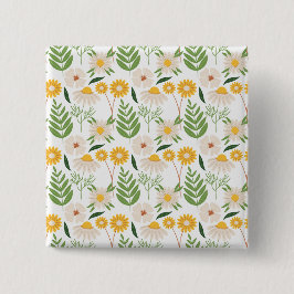 Bóton Quadrado 5.08cm Padrão Floral