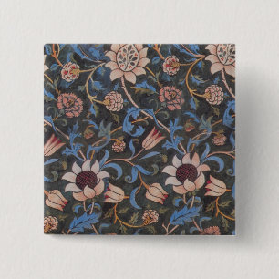 Bóton Quadrado 5.08cm Padrão William Morris Evenlode: Vintage Temperamen