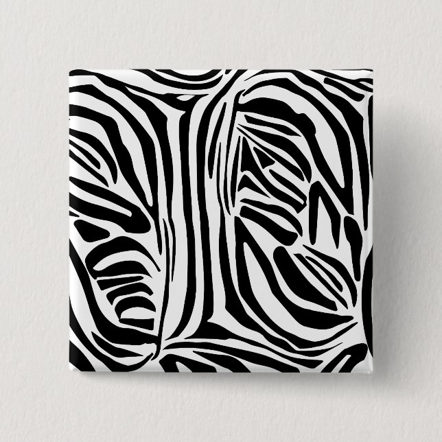 Bóton Quadrado 5.08cm Padrão zebra (Frente)
