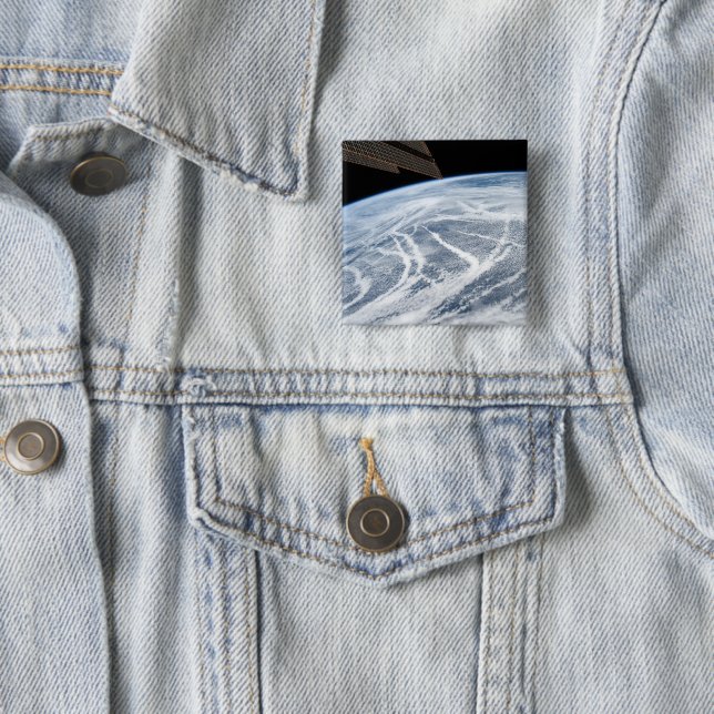 Bóton Quadrado 5.08cm Padrões De Nuvem A Sul Das Ilhas Aleutas. (In Situ)