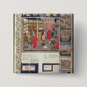 Bóton Quadrado 5.08cm Página de "Canon da medicina" por Avicenna
