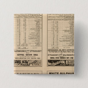 Bóton Quadrado 5.08cm Página de Texto Chesapeake e Ohio Ry