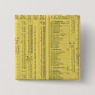 Bóton Quadrado 5.08cm Página de texto Pittsburgh e Companhia Ferroviár