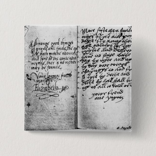 Bóton Quadrado 5.08cm Página do manuscrito (Frente)