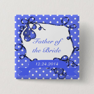 Bóton Quadrado 5.08cm Pai da noiva/noiva botão de casamento