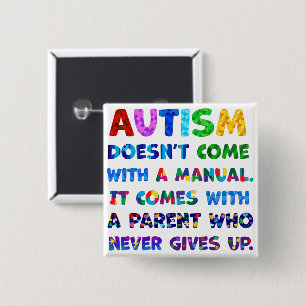Bóton Quadrado 5.08cm Pai do AUTISM nunca desiste