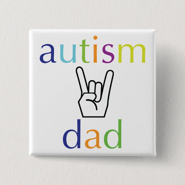 Bóton Quadrado 5.08cm pai do autismo (Frente)