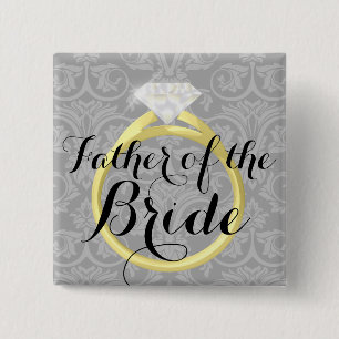 Bóton Quadrado 5.08cm Pai do botão da festa de casamento do anel da