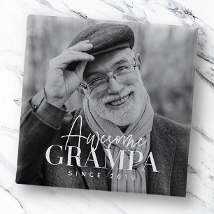 Bóton Quadrado 5.08cm Pai Incrível Desde 20XX Foto Personalizada Simples