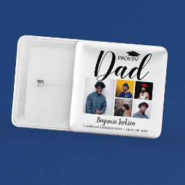 Bóton Quadrado 5.08cm Pai Orgulhoso Moderno | Camiseta de Formatura de 5