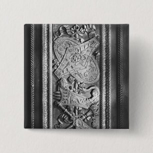 Bóton Quadrado 5.08cm Painel da porta, estilo de Henri II, c.1556