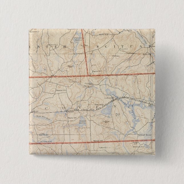 Bóton Quadrado 5.08cm País de Washington, Ilha Rhode (Frente)