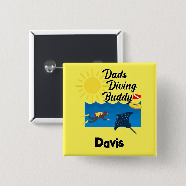 Bóton Quadrado 5.08cm Pais Difundindo Design de Buddy - Botão Quadrado (Frente & Verso)