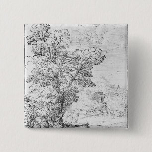 Bóton Quadrado 5.08cm Paisagem arborizada