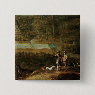 Bóton Quadrado 5.08cm Paisagem com desportistas
