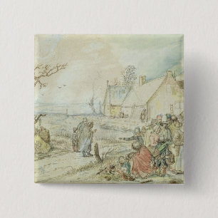 Bóton Quadrado 5.08cm Paisagem com Fortuna-Caixas aciganados